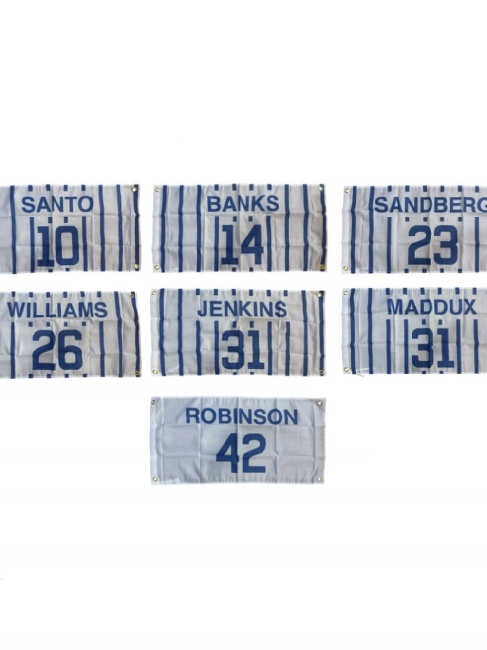 Chicago Cubs Wrigley Field Retired Player Flags Set of 7